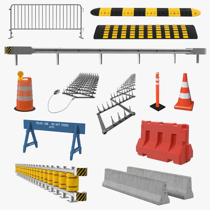 3D Road Barriers Collection 9