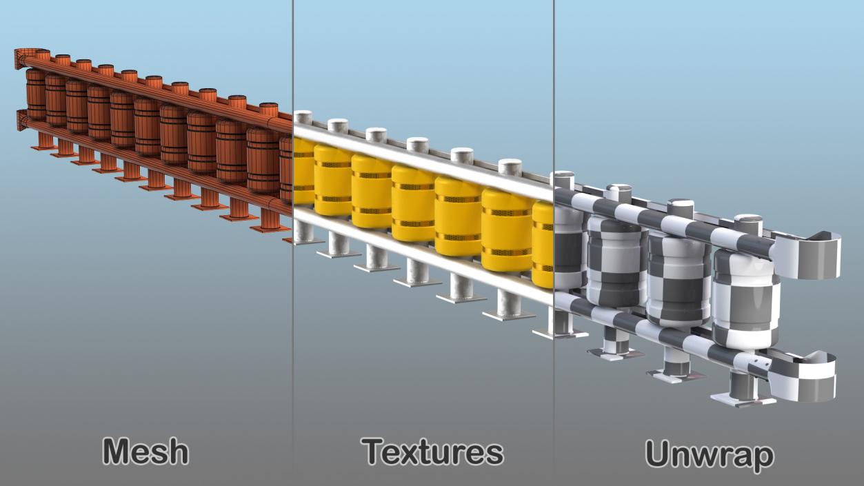 3D Road Barriers Collection 9