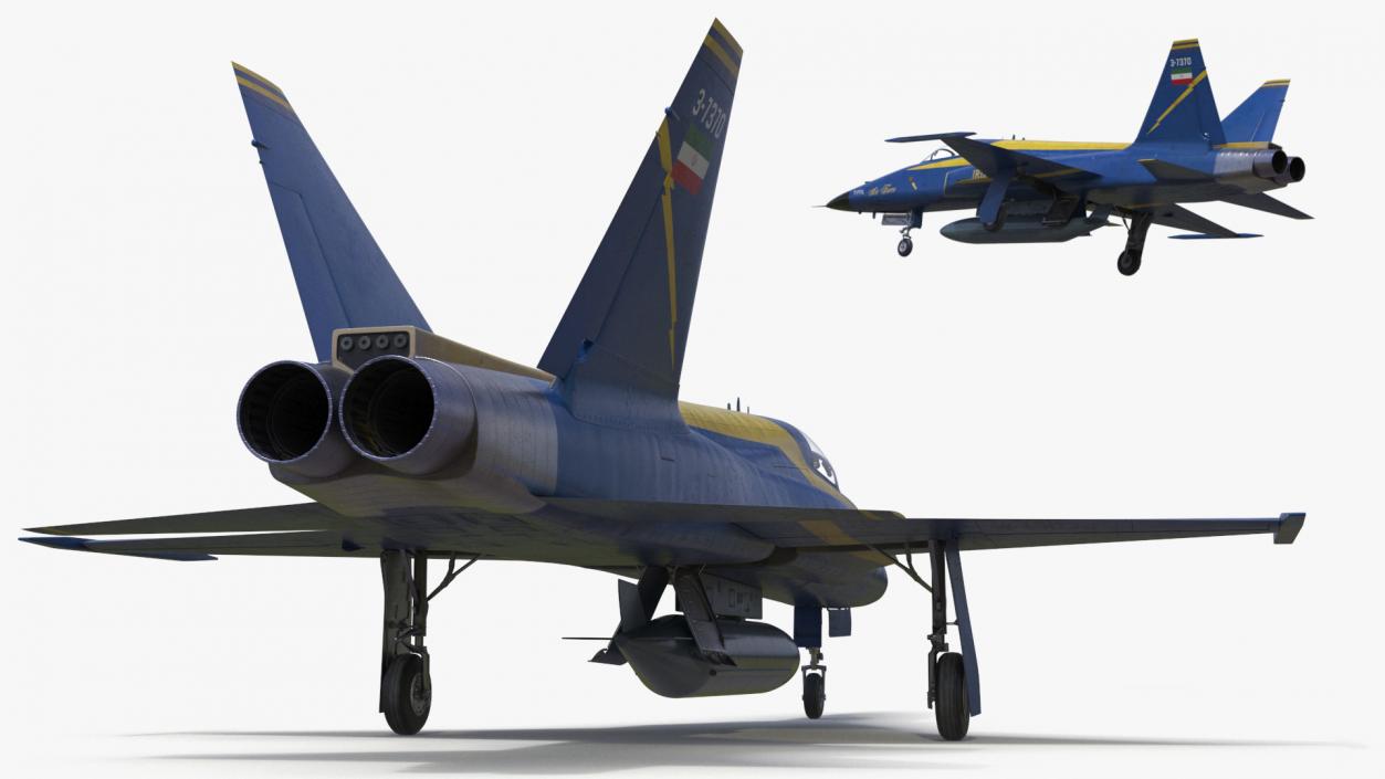 3D HESA Saeqeh Combat Jet Blue Simplified model