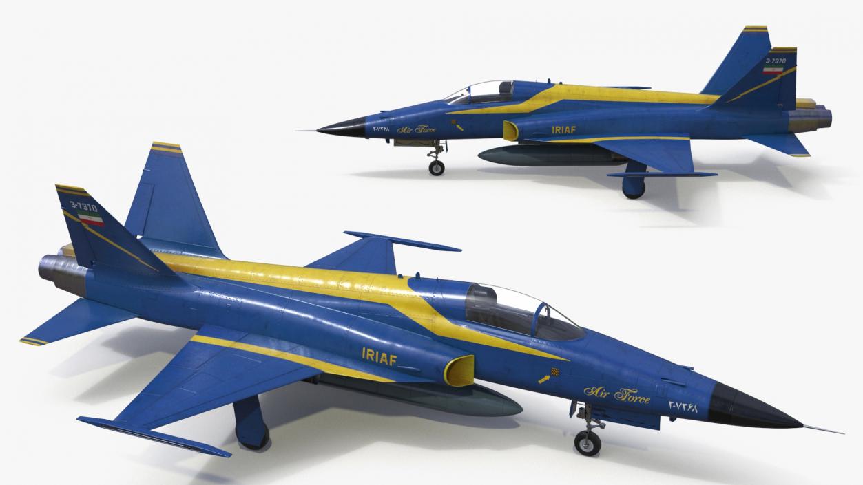 3D HESA Saeqeh Combat Jet Blue Simplified model