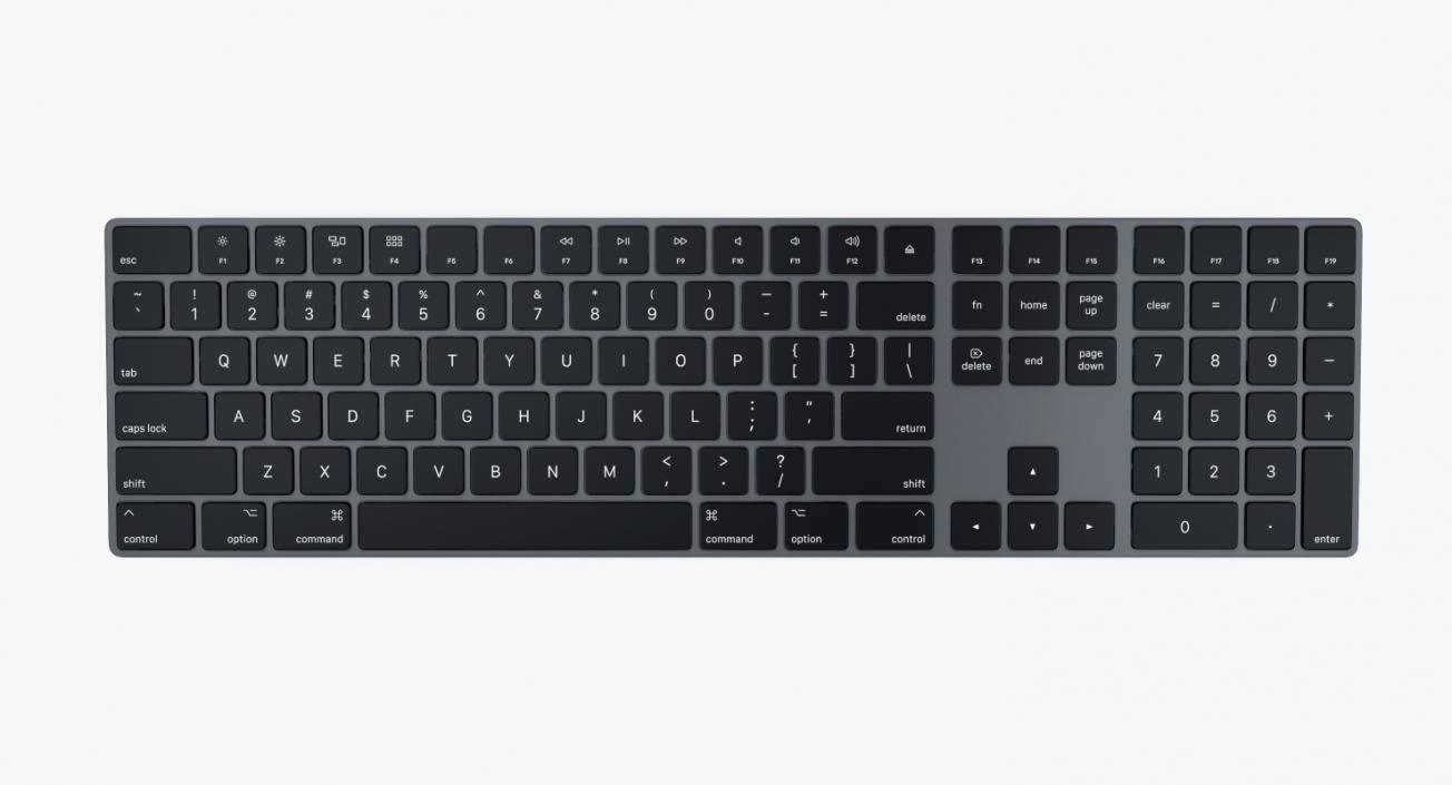 3D Apple Magic Keyboard 2 Black model