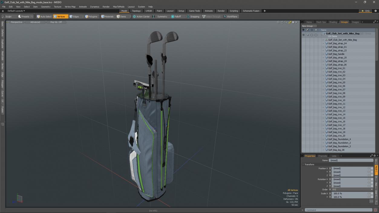 Golf Club Set with Nike Bag 3D