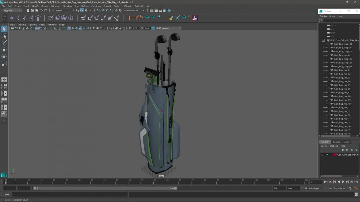 Golf Club Set with Nike Bag 3D