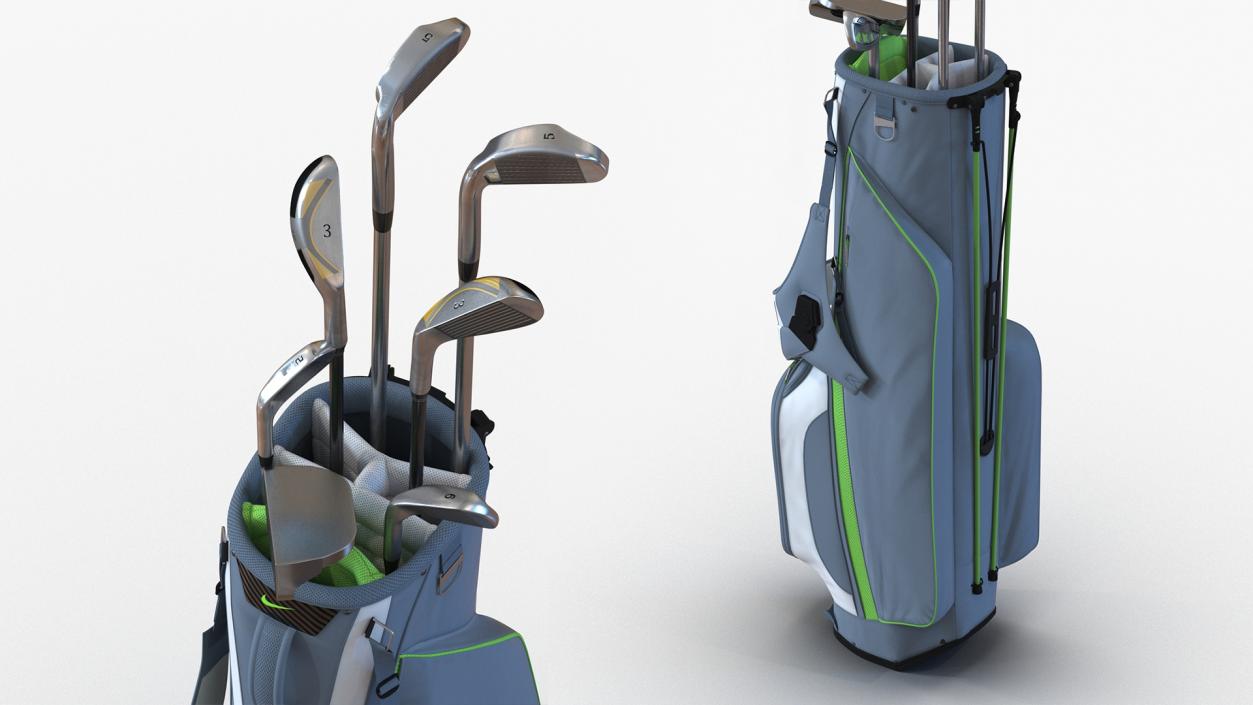 Golf Club Set with Nike Bag 3D