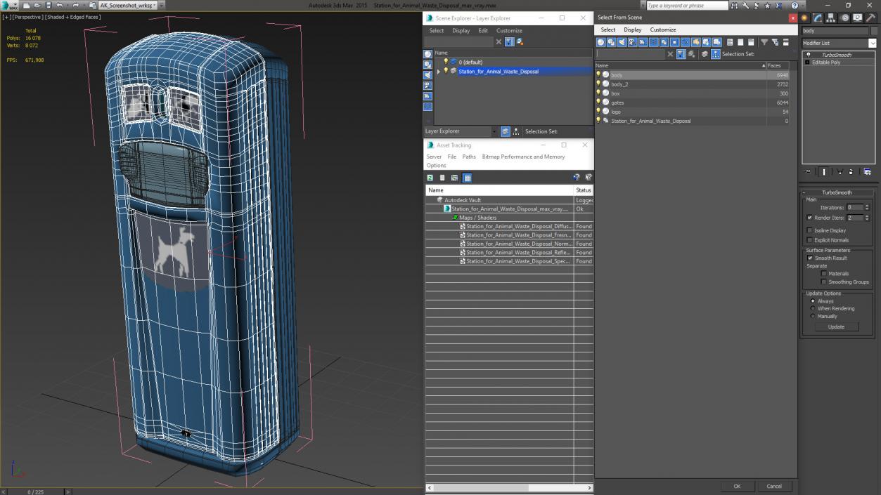 3D Station for Animal Waste Disposal model