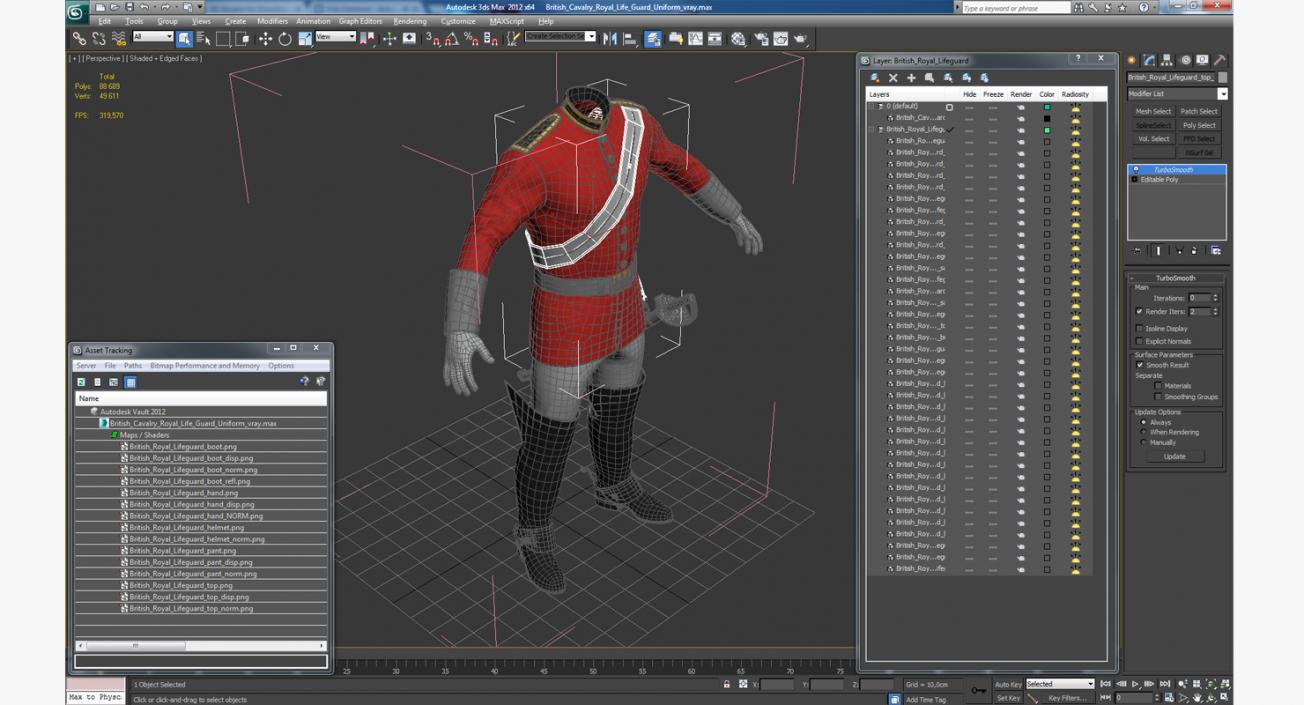 3D model British Cavalry Royal Life Guard Uniform