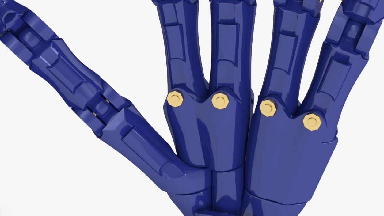 Robotic Arm Blue Rigged for Cinema 4D 3D