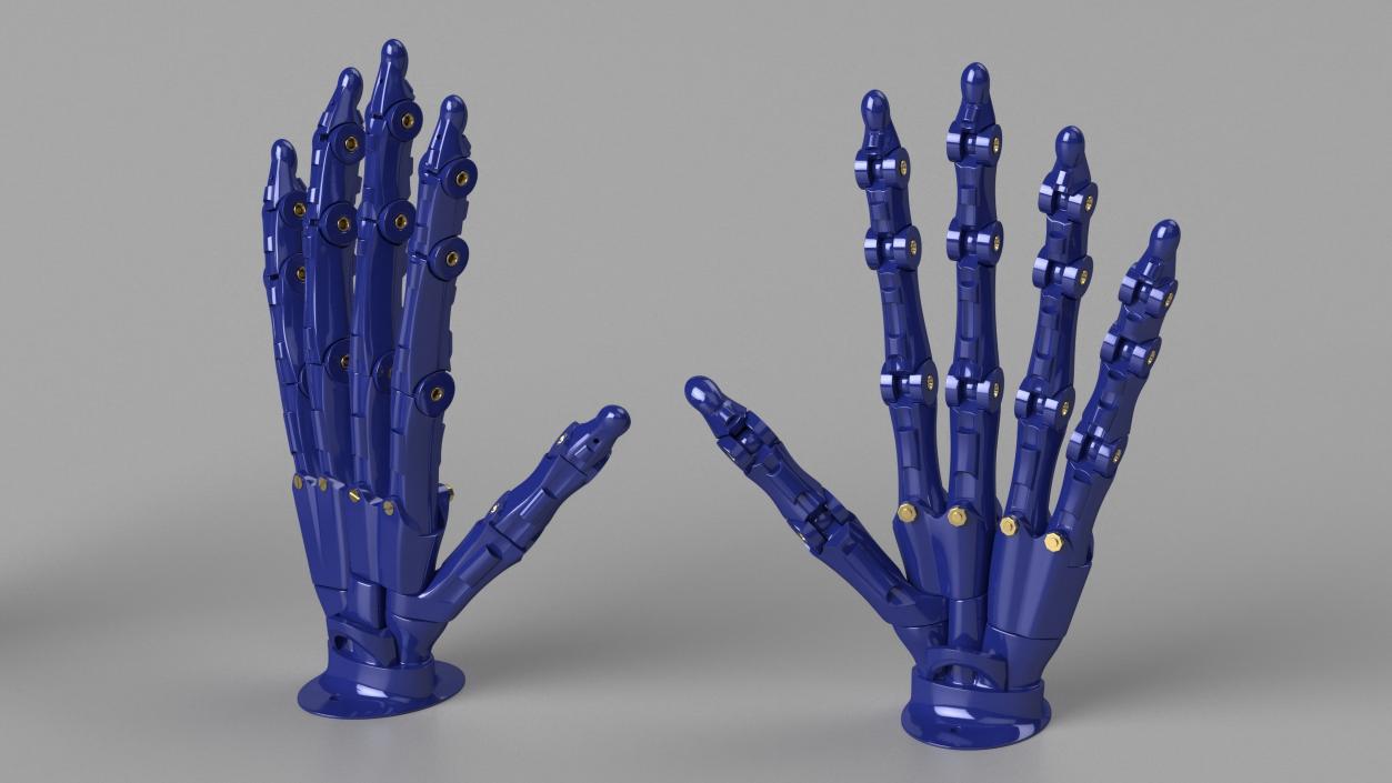 Robotic Arm Blue Rigged for Cinema 4D 3D