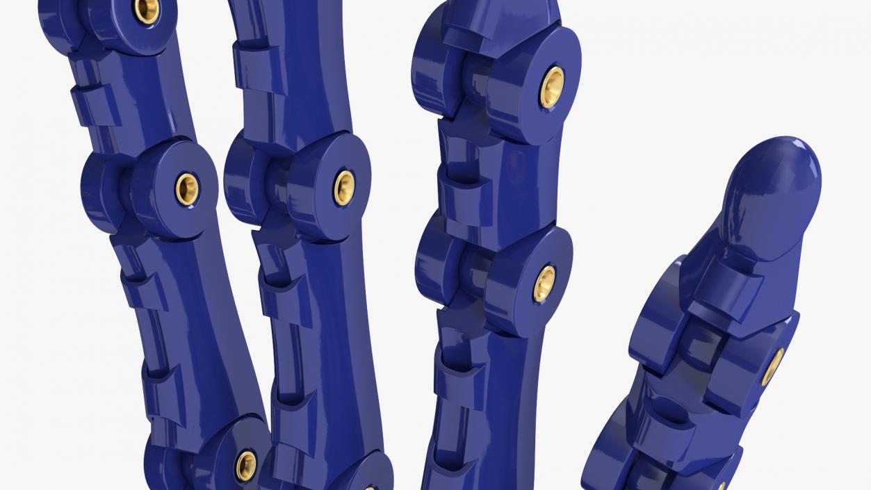 Robotic Arm Blue Rigged for Cinema 4D 3D