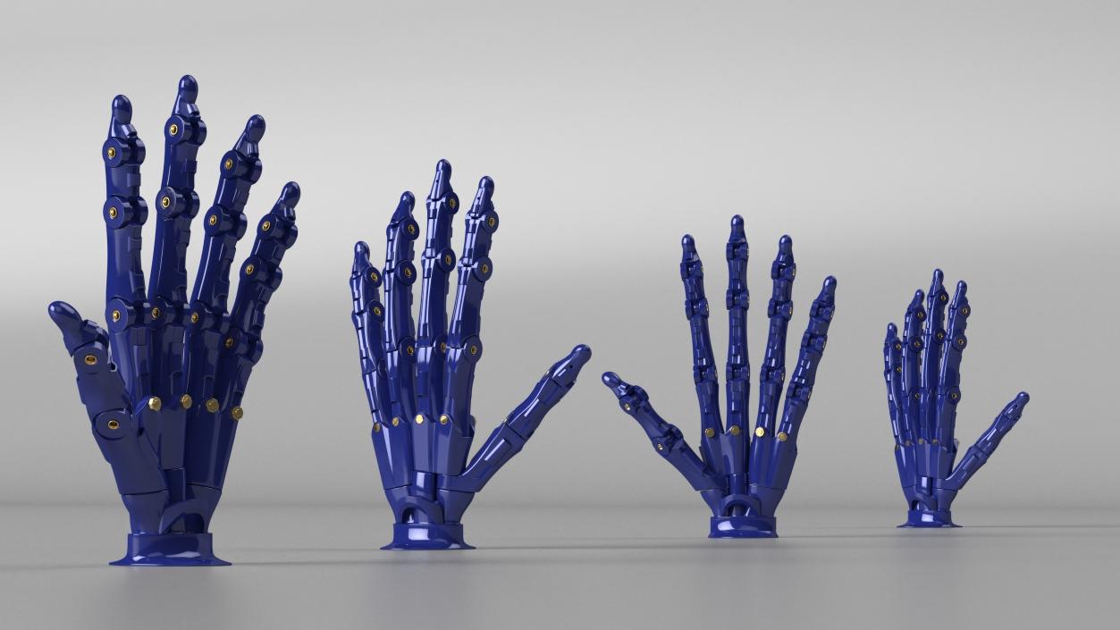 Robotic Arm Blue Rigged for Cinema 4D 3D