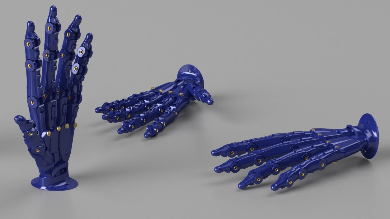 Robotic Arm Blue Rigged for Cinema 4D 3D