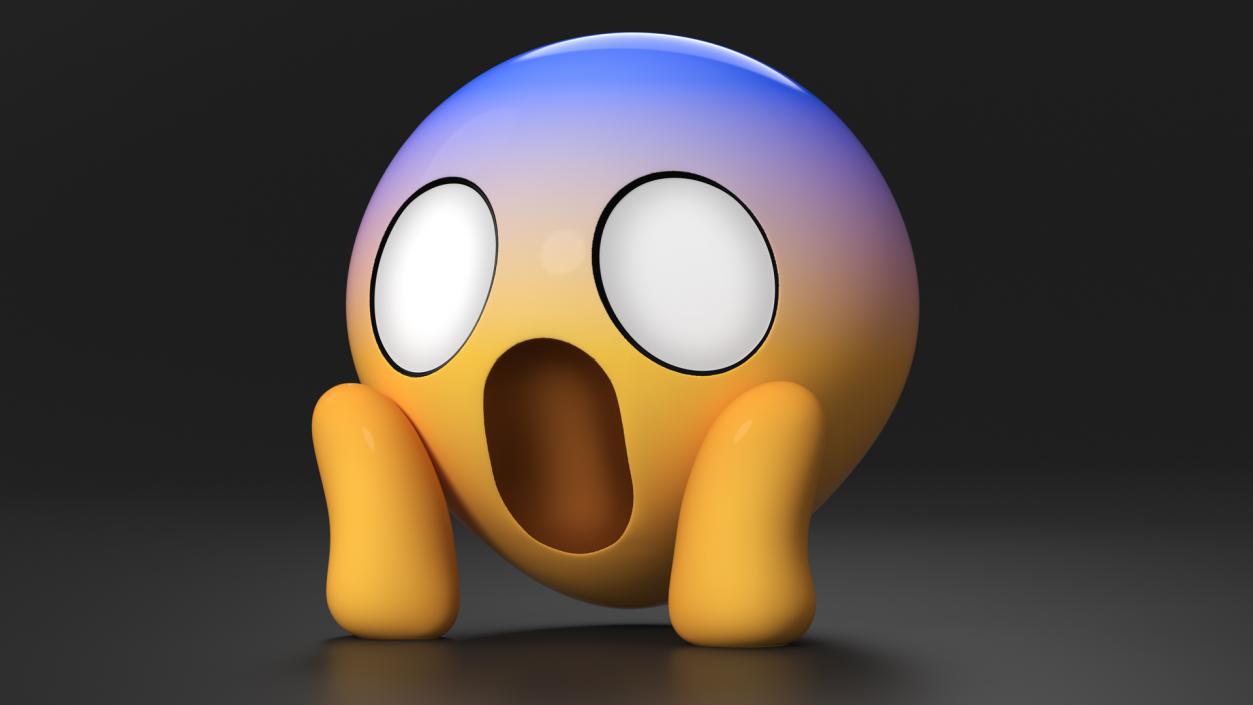 3D Emoji Face Screaming in Fear model