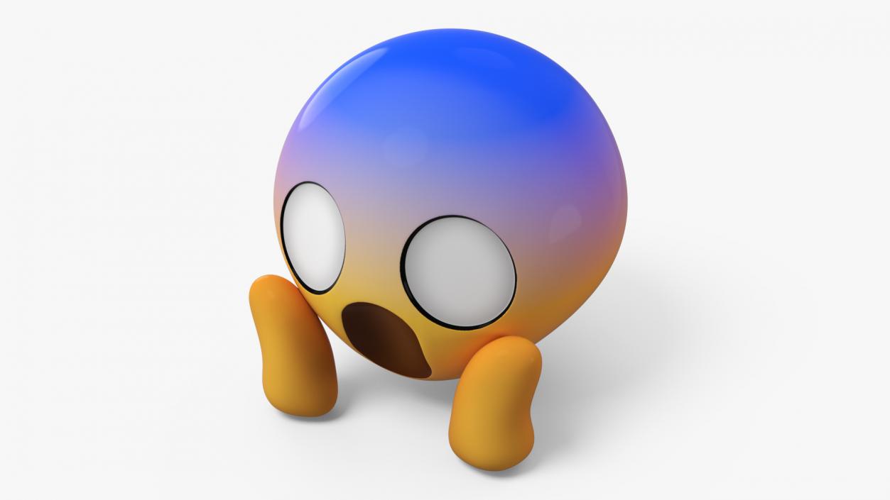 3D Emoji Face Screaming in Fear model