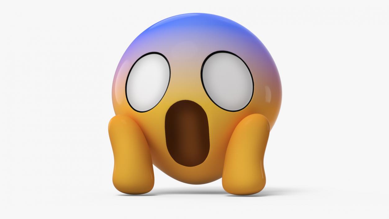 3D Emoji Face Screaming in Fear model