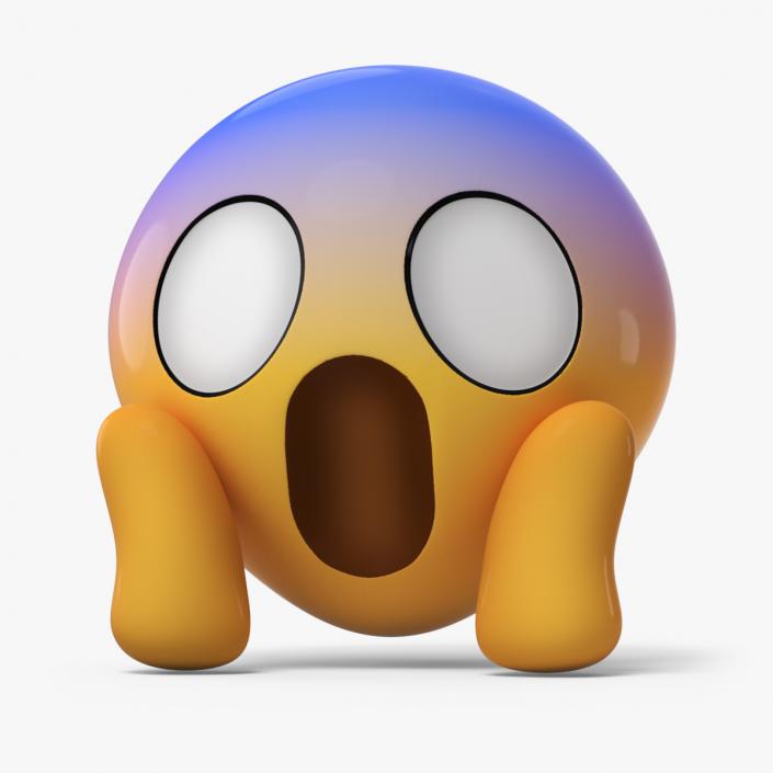 3D Emoji Face Screaming in Fear model