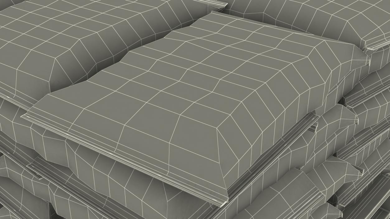 Stacked Cement Bags on Pallet 3D model