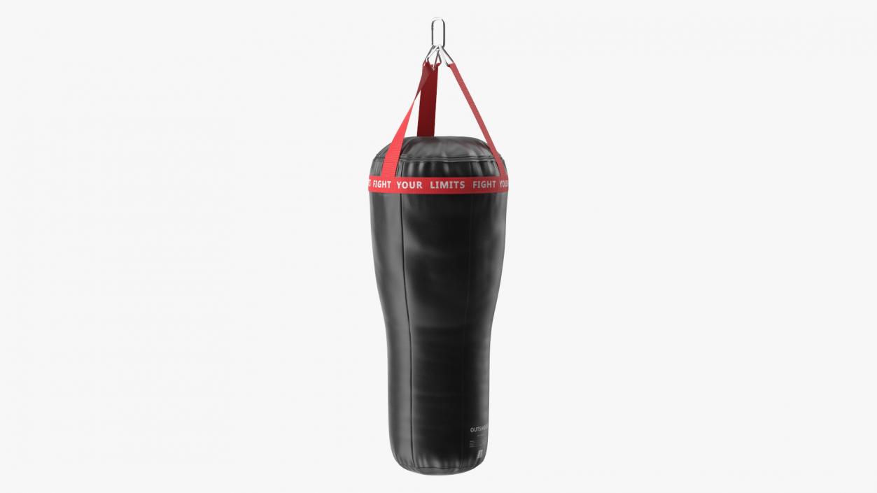 Leather Uppercut Punch Bag Black 3D