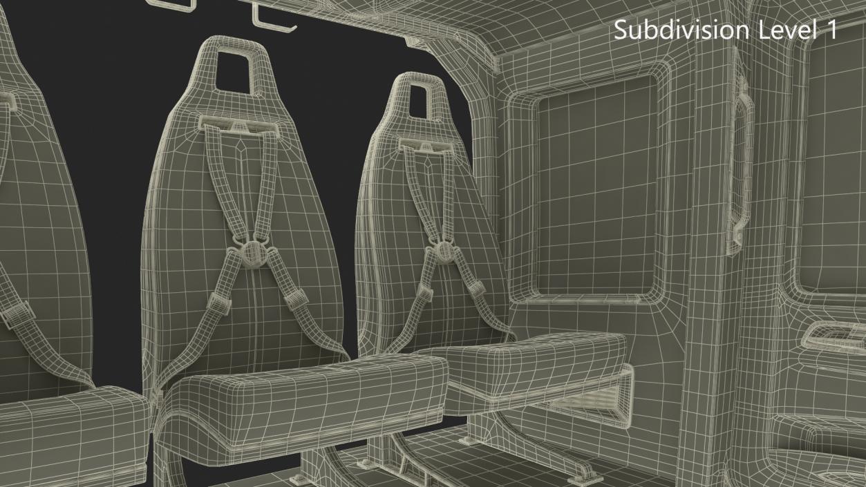 Medium Utility Helicopter Passenger Interior 3D model