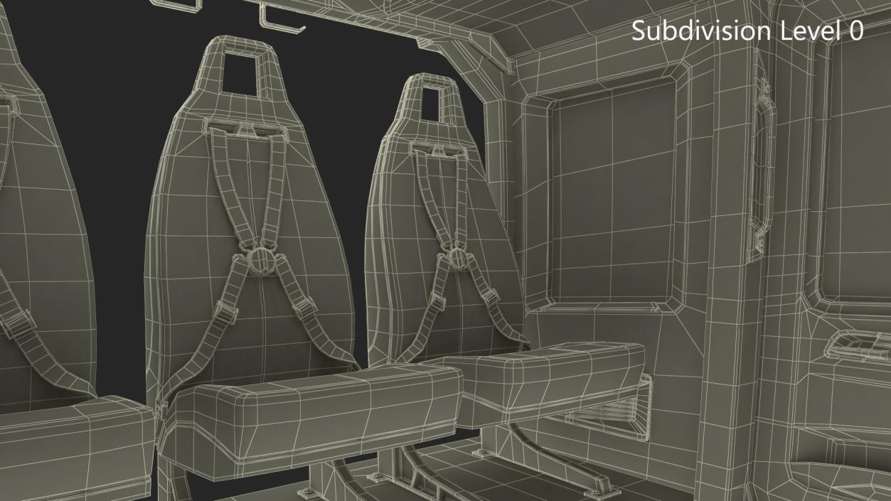 Medium Utility Helicopter Passenger Interior 3D model