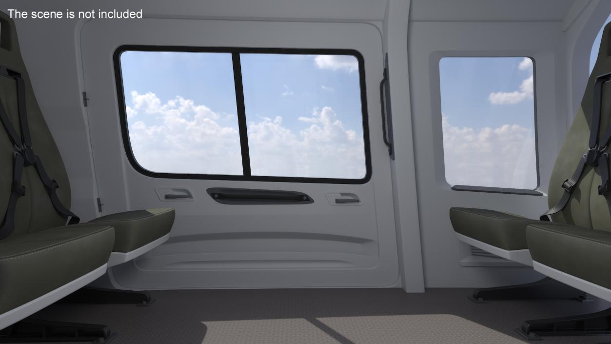 Medium Utility Helicopter Passenger Interior 3D model