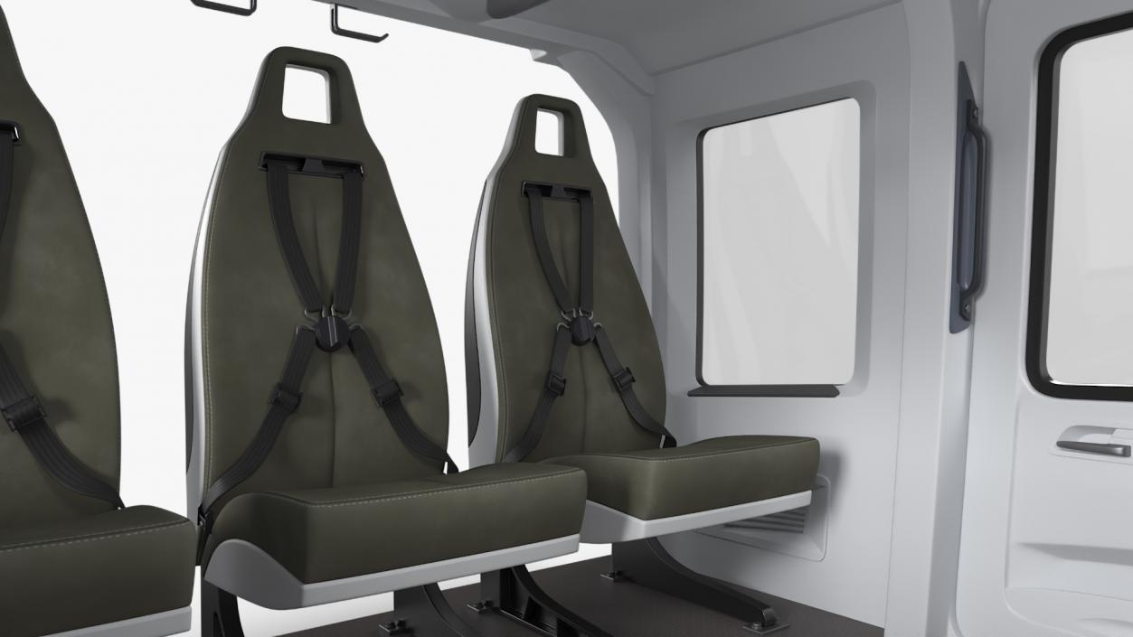 Medium Utility Helicopter Passenger Interior 3D model