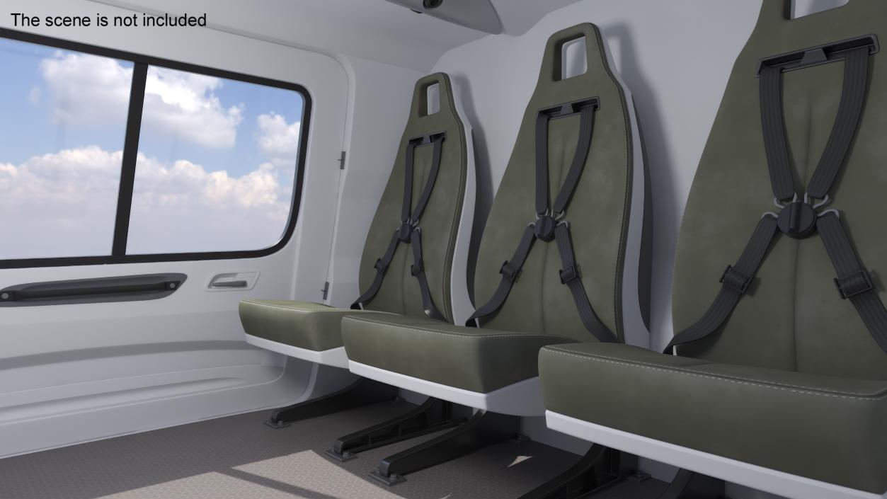 Medium Utility Helicopter Passenger Interior 3D model