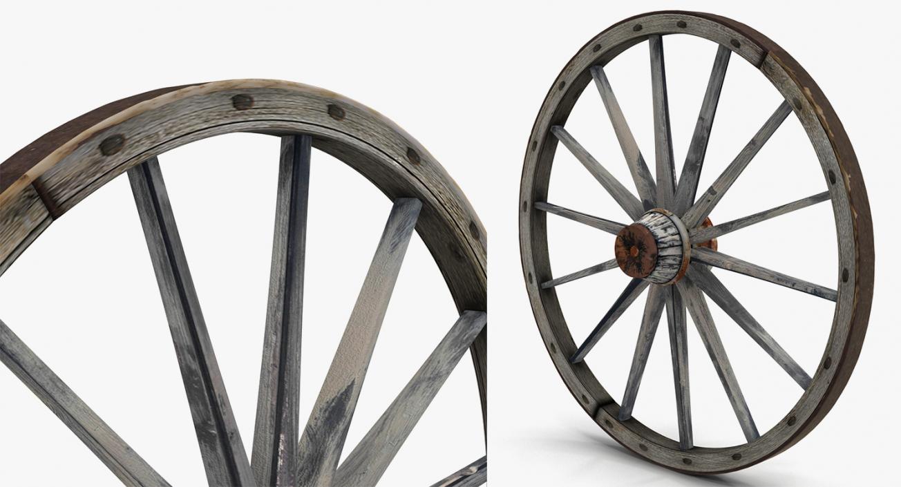 3D Antique Wagon Wheels 3D Models Collection 2 model