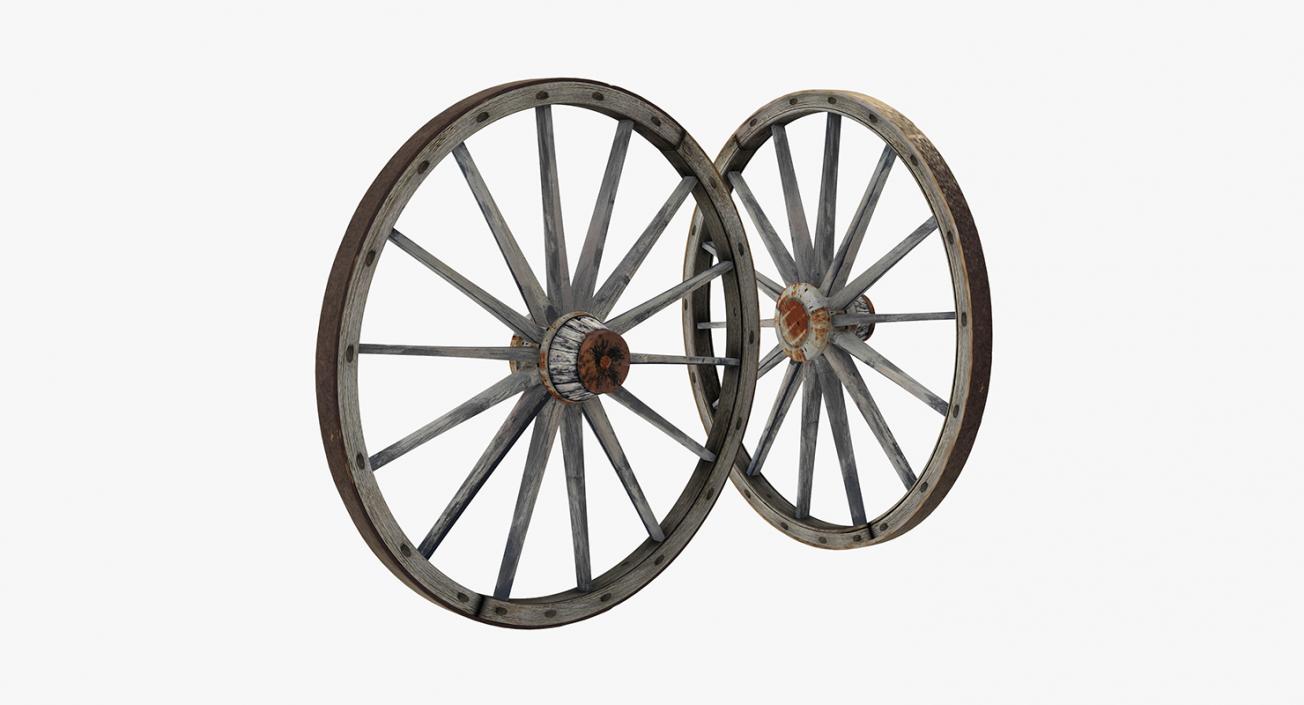 3D Antique Wagon Wheels 3D Models Collection 2 model