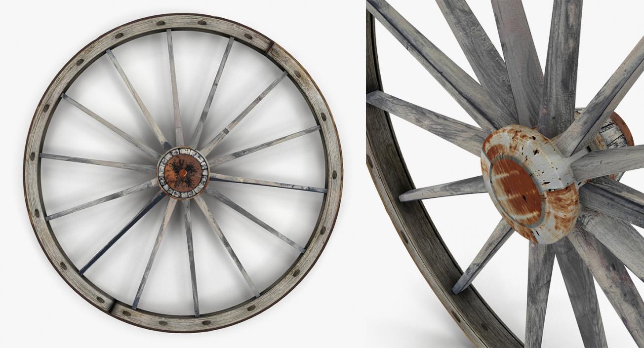 3D Antique Wagon Wheels 3D Models Collection 2 model