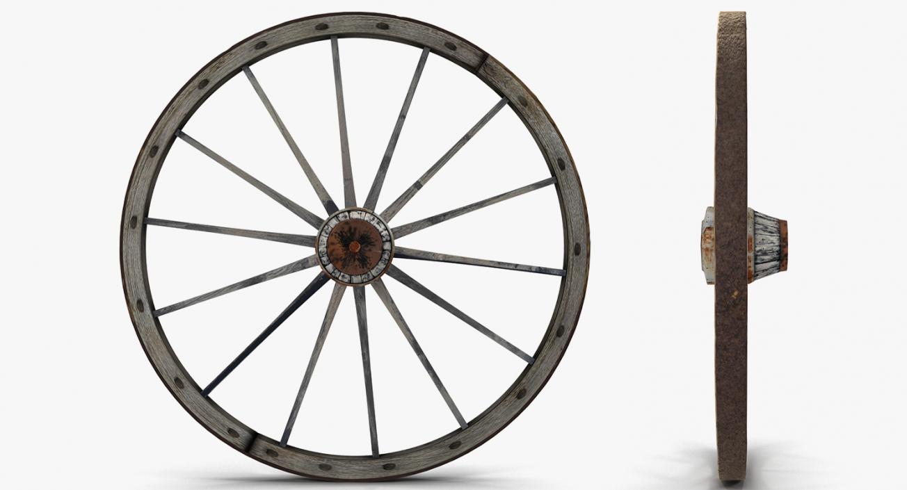 3D Antique Wagon Wheels 3D Models Collection 2 model