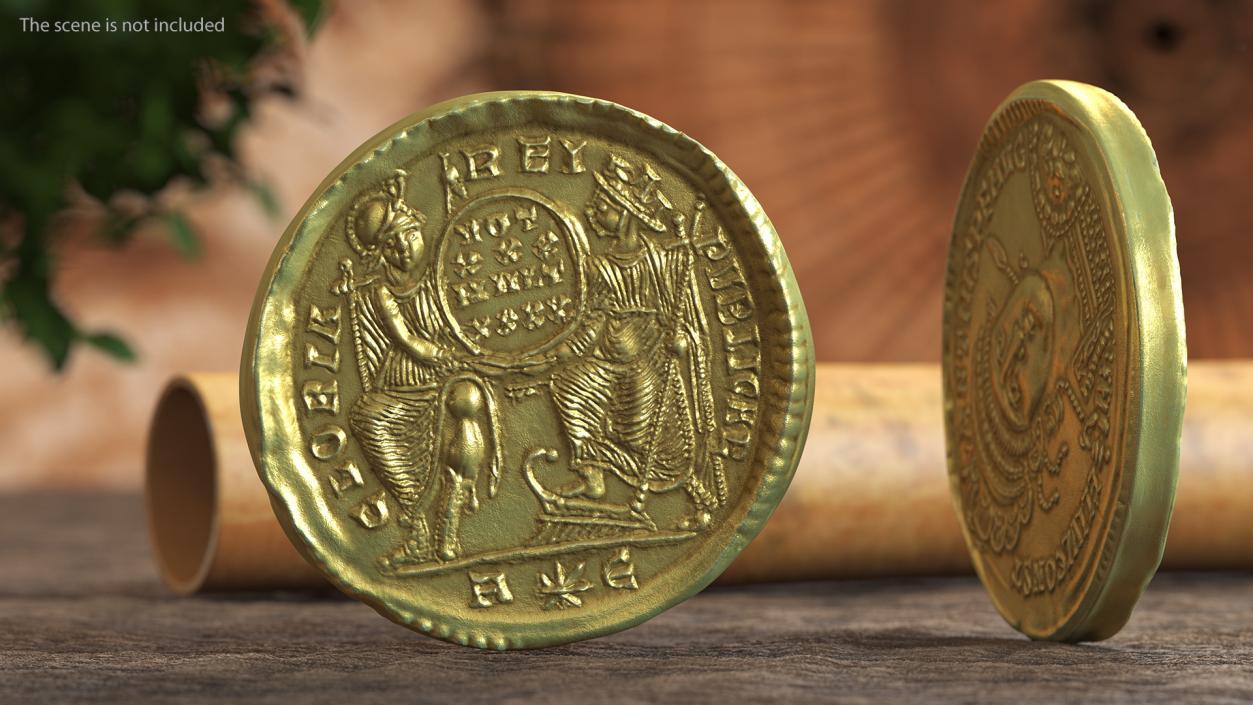 Solidus Roman Imperial Gold Coin 3D