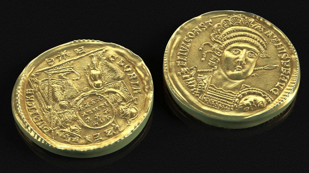 Solidus Roman Imperial Gold Coin 3D