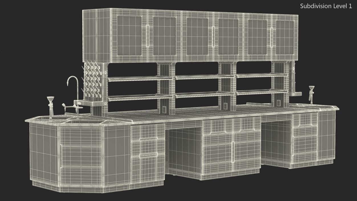 3D Lab Wall Bench Island