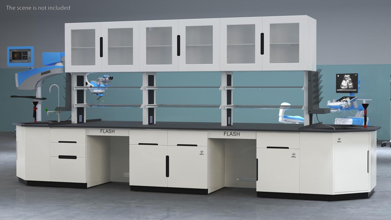 3D Lab Wall Bench Island