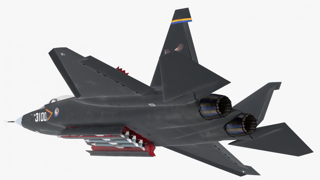 3D Shenyang FC 31 Multirole Jet Fighter Rigged model