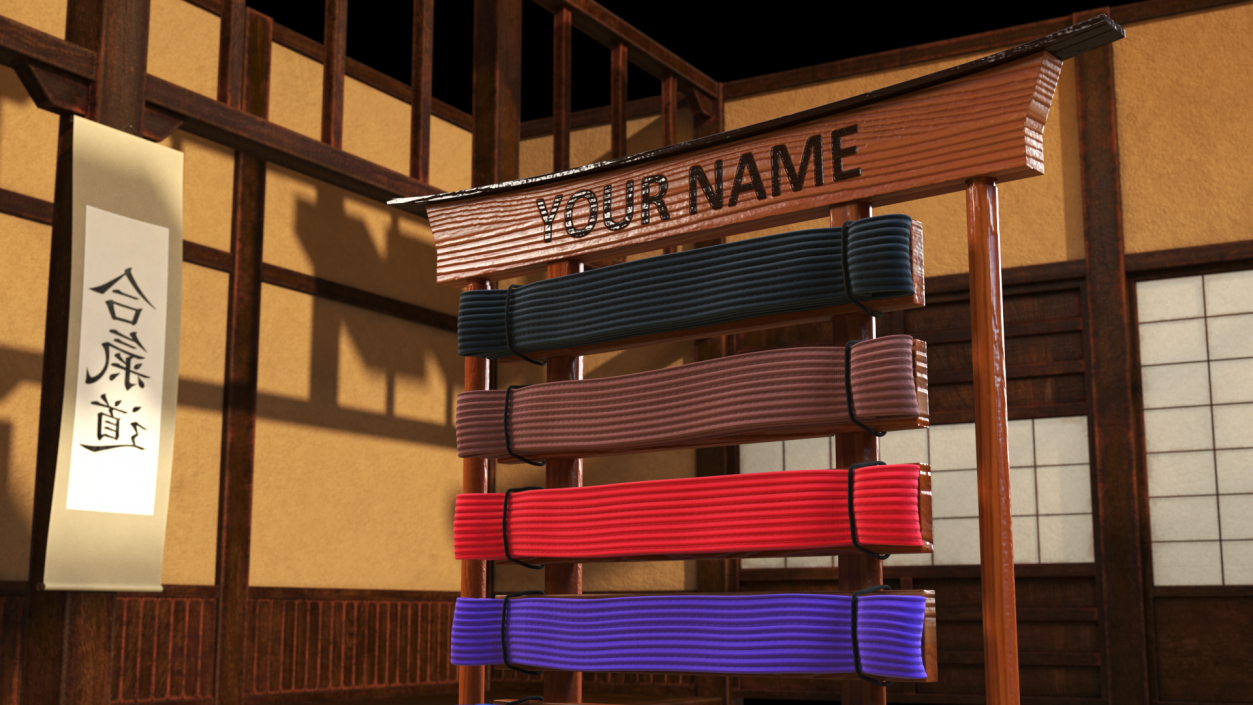 Karate Belt Display Rack 3D model