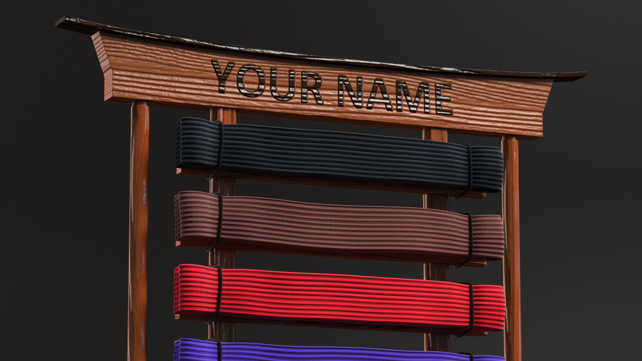 Karate Belt Display Rack 3D model