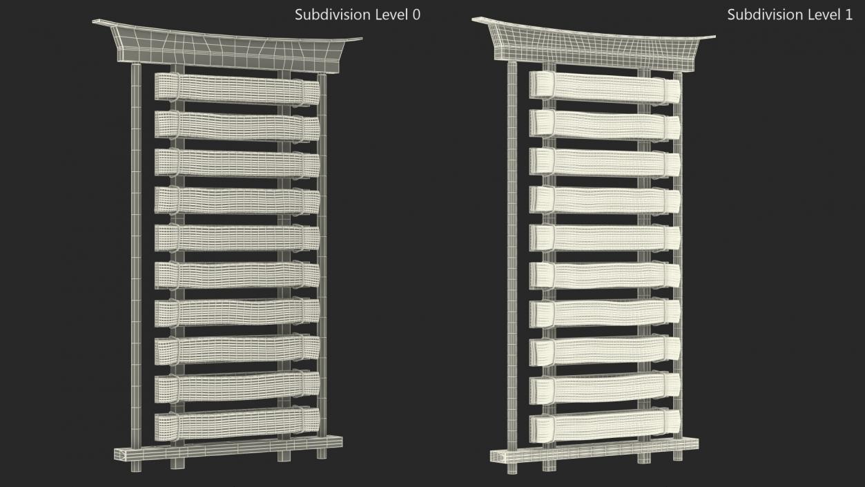 Karate Belt Display Rack 3D model