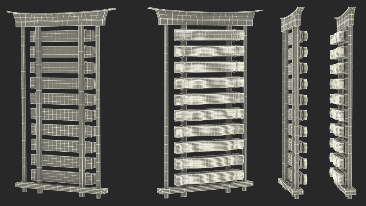 Karate Belt Display Rack 3D model