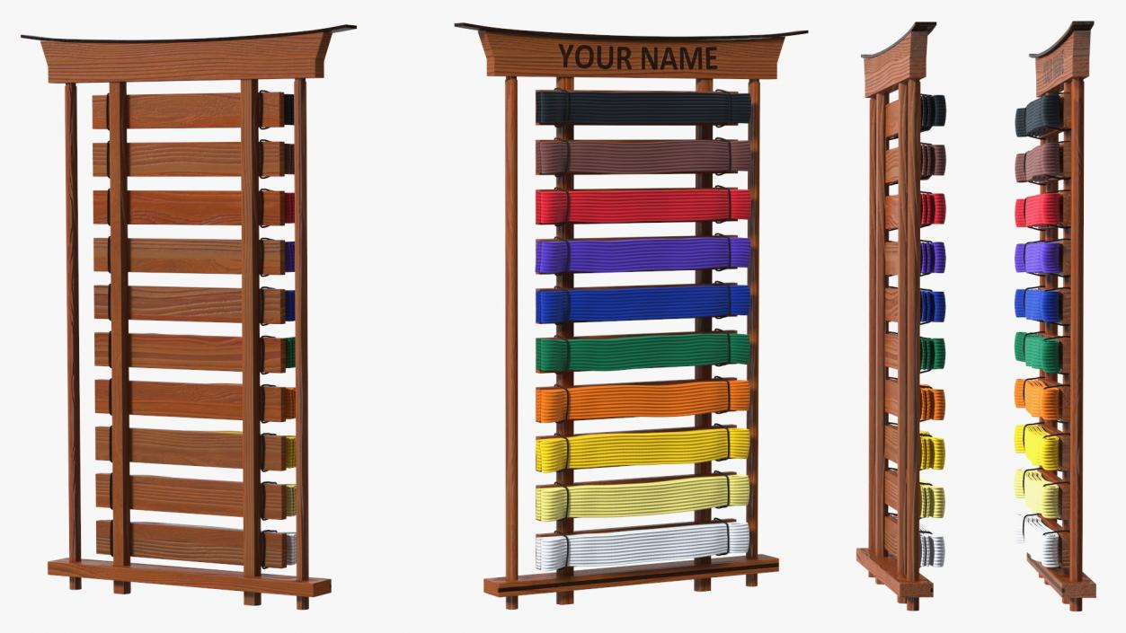 Karate Belt Display Rack 3D model