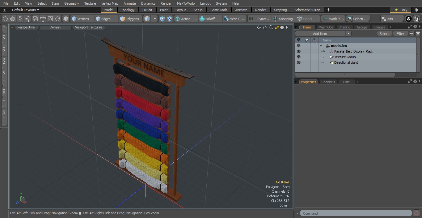 Karate Belt Display Rack 3D model