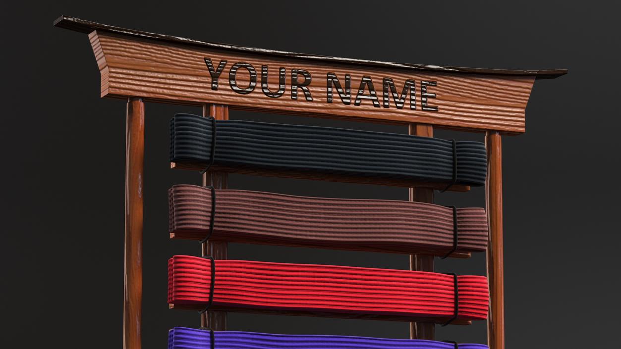 Karate Belt Display Rack 3D model