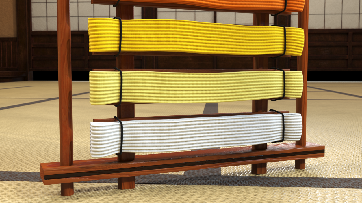 Karate Belt Display Rack 3D model