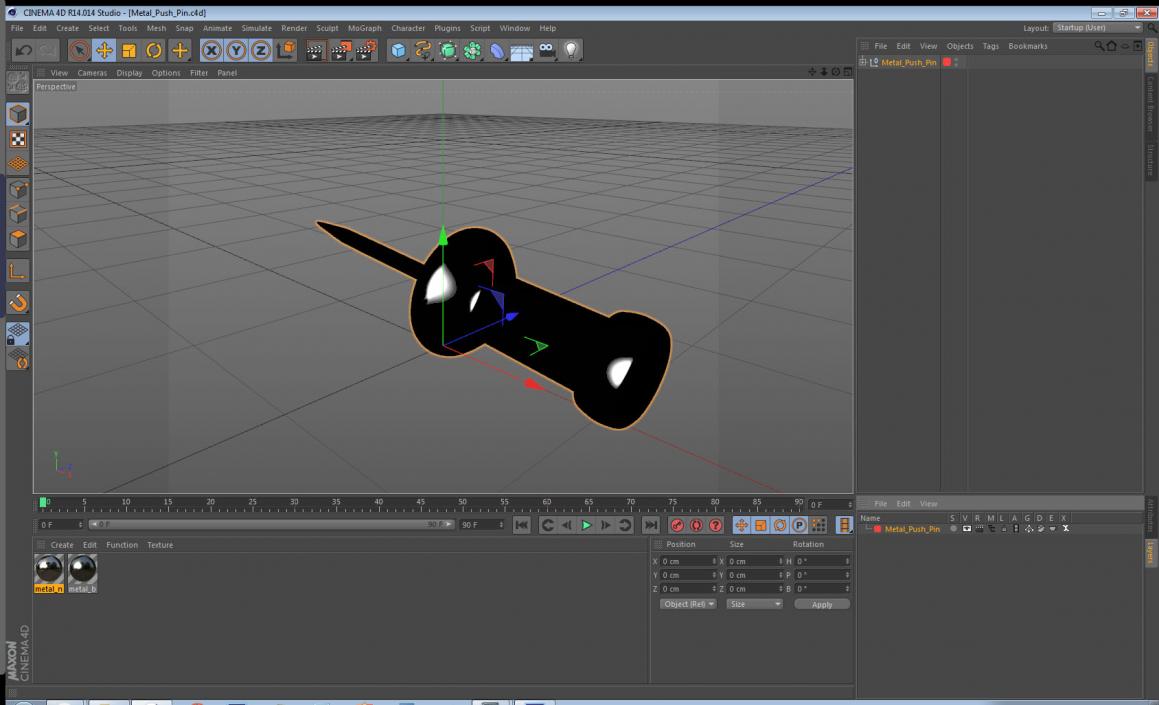 Metal Push Pin 3D model