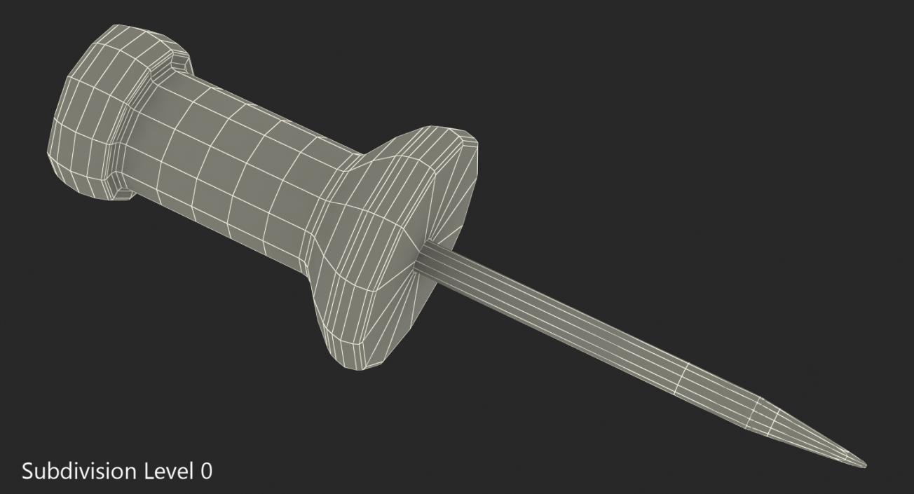 Metal Push Pin 3D model