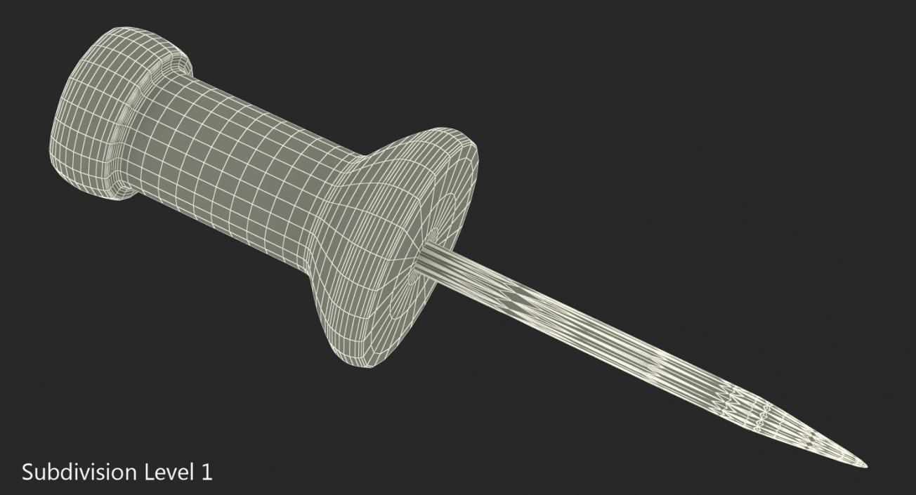 Metal Push Pin 3D model