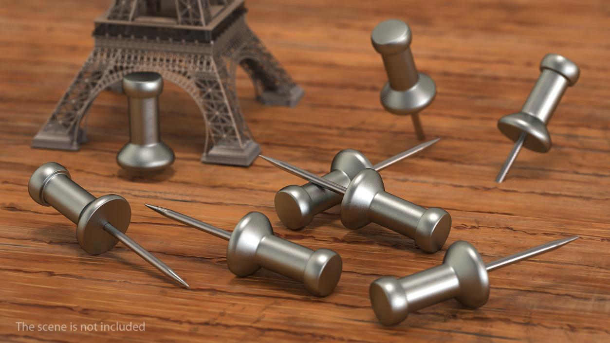 Metal Push Pin 3D model