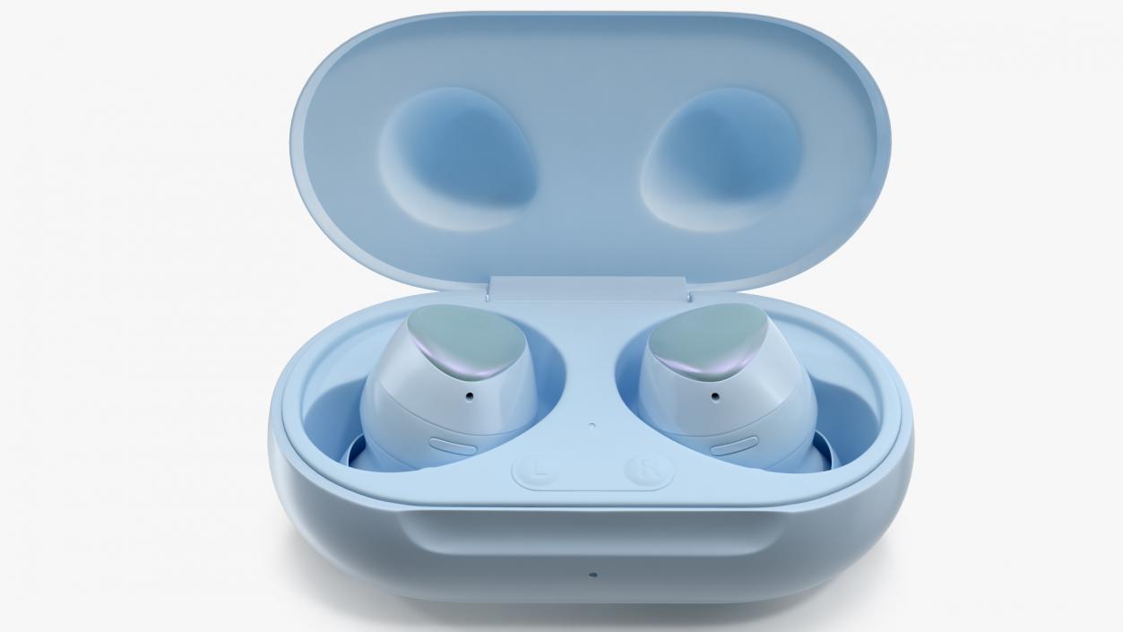 3D Samsung Galaxy Buds Plus with Charging Case Blue model