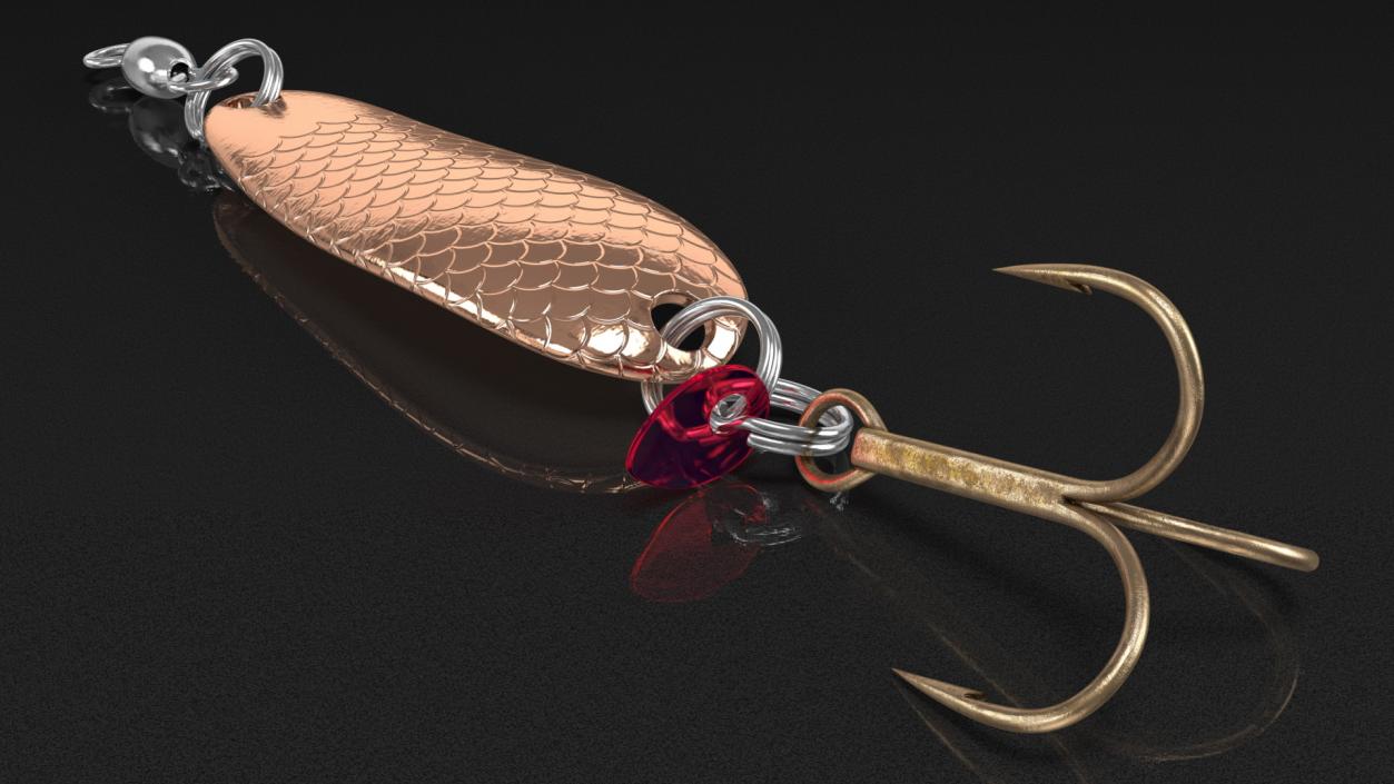 3D Copper Trolling Spoon Lure