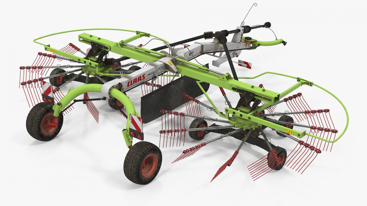 3D Used Twin Rotor Hay Rake Claas Liner 2700 Rigged model